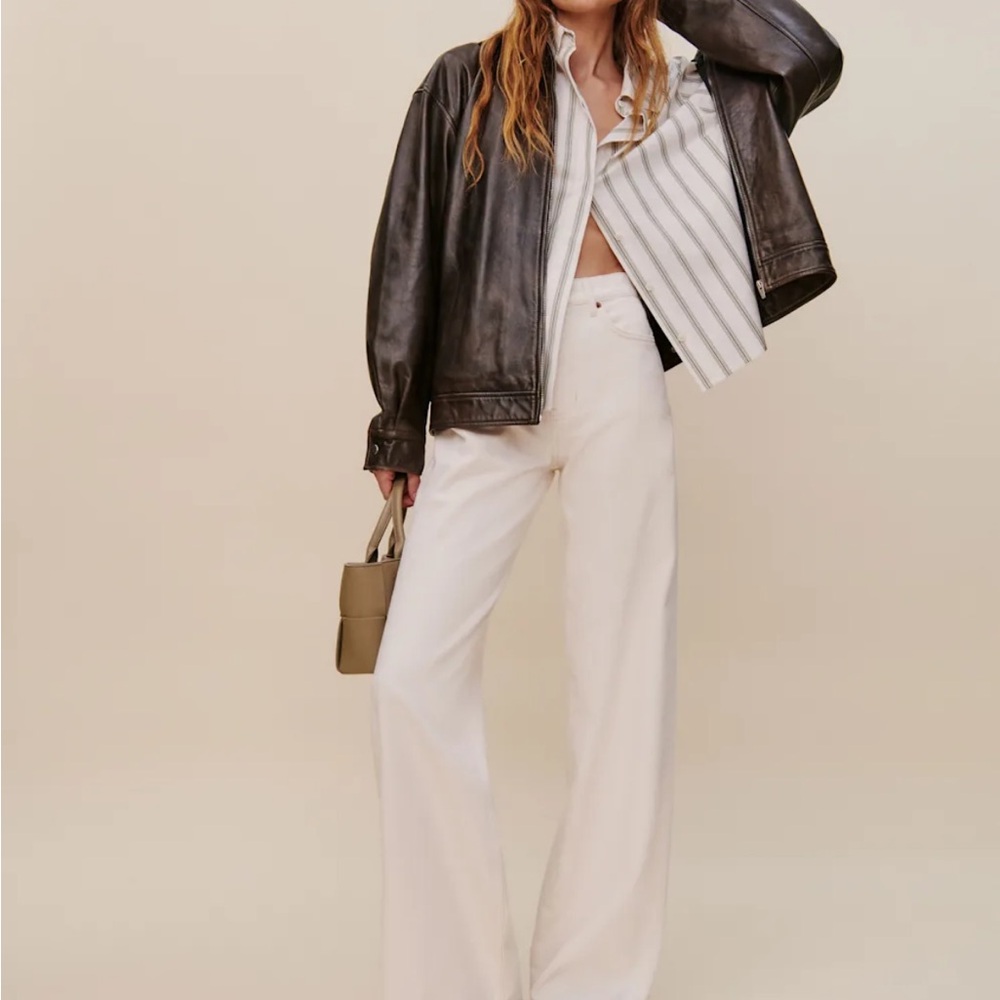Cary High Rise Slouchy Wide Leg Jeans in Fior Di Latte